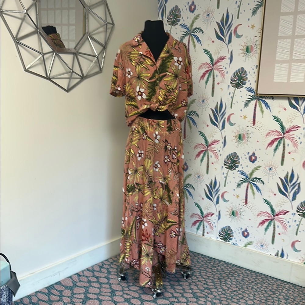Tropical Floral Two-Piece Set